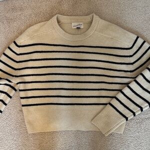 Universal Thread (Target) Striped Crewneck Sweater in Cream and Black